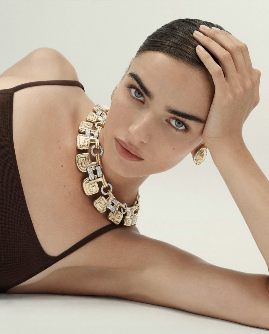David Webb gold and diamond link necklace